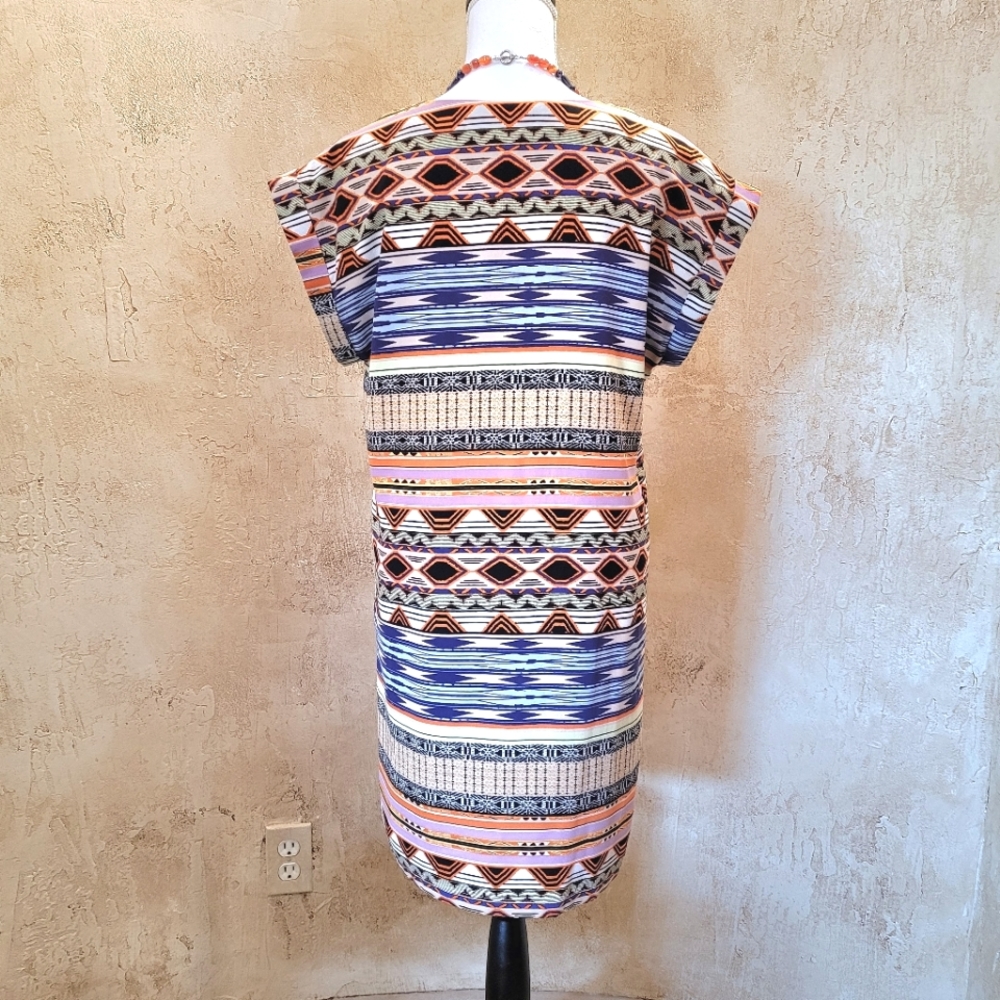 Multi Color Print Shift Dress - Picture 5 of 7